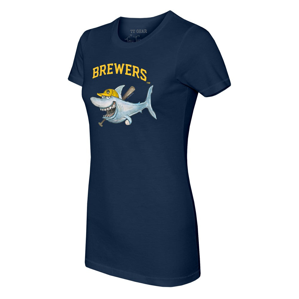 Milwaukee Brewers Tiny Turnip Women's Shark T-Shirt | MLB New