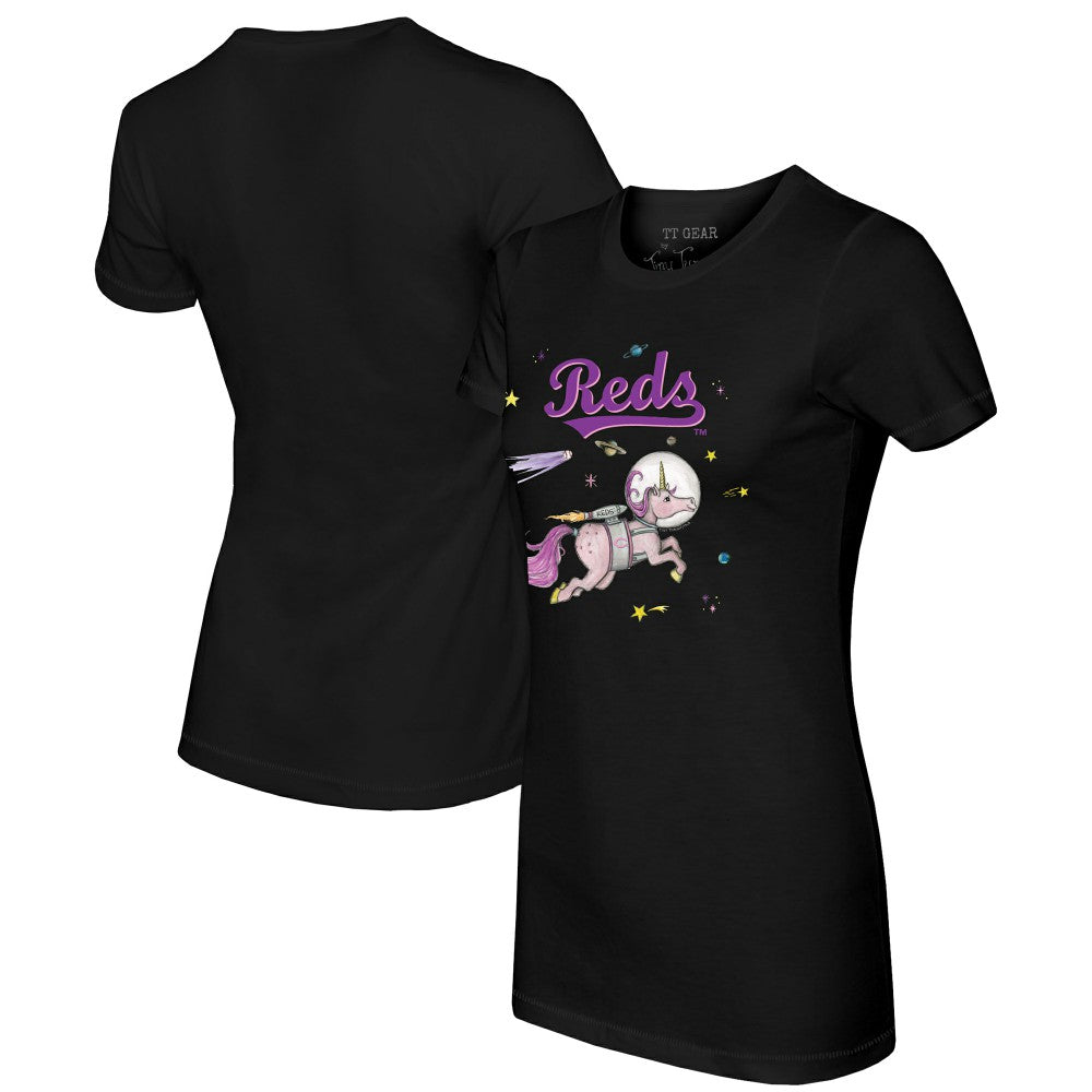 Cincinnati Reds Tiny Turnip Women's Space Unicorn T-Shirt | MLB Sale