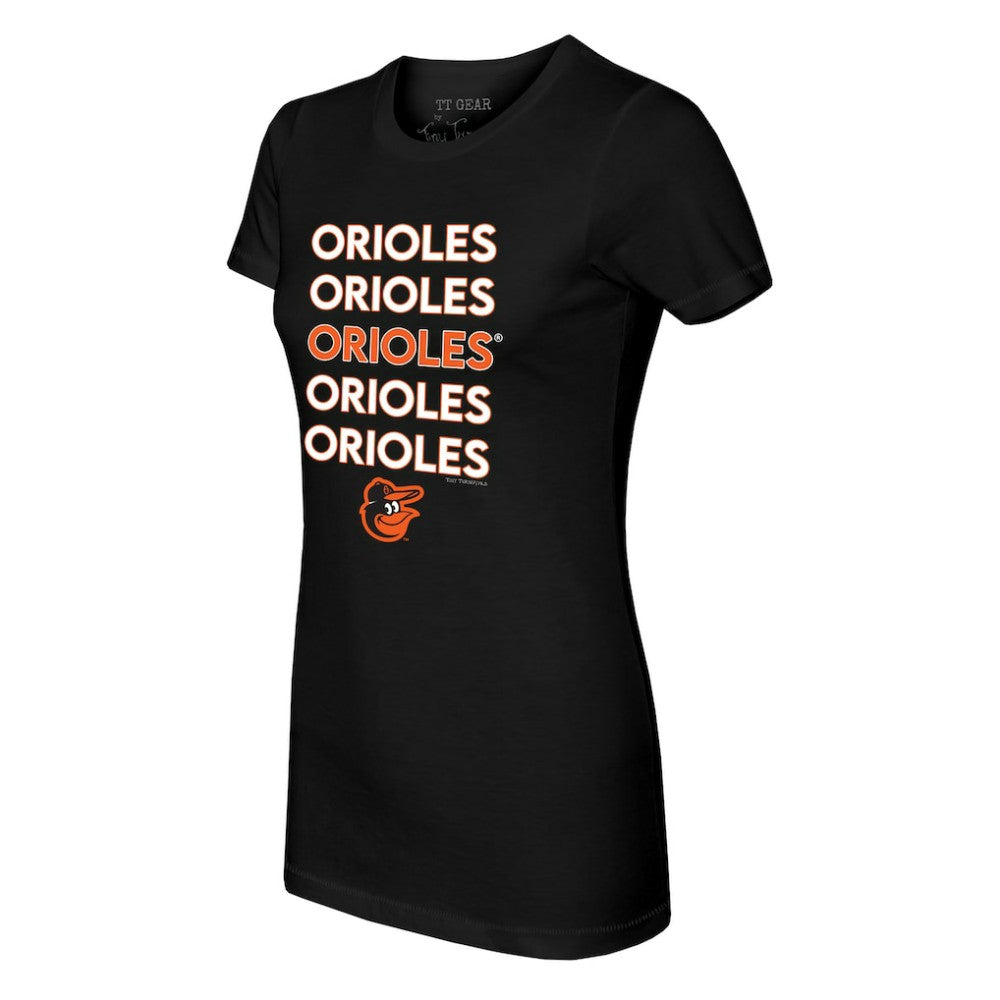 Baltimore Orioles Tiny Turnip Women's Stacked T-Shirt | MLB Online