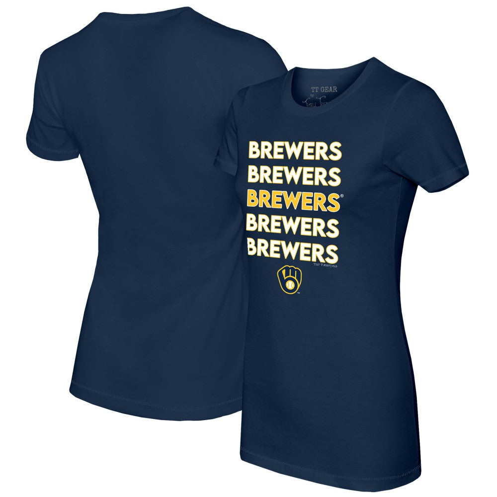 Milwaukee Brewers Tiny Turnip Women's Stacked T-Shirt | MLB Outlet