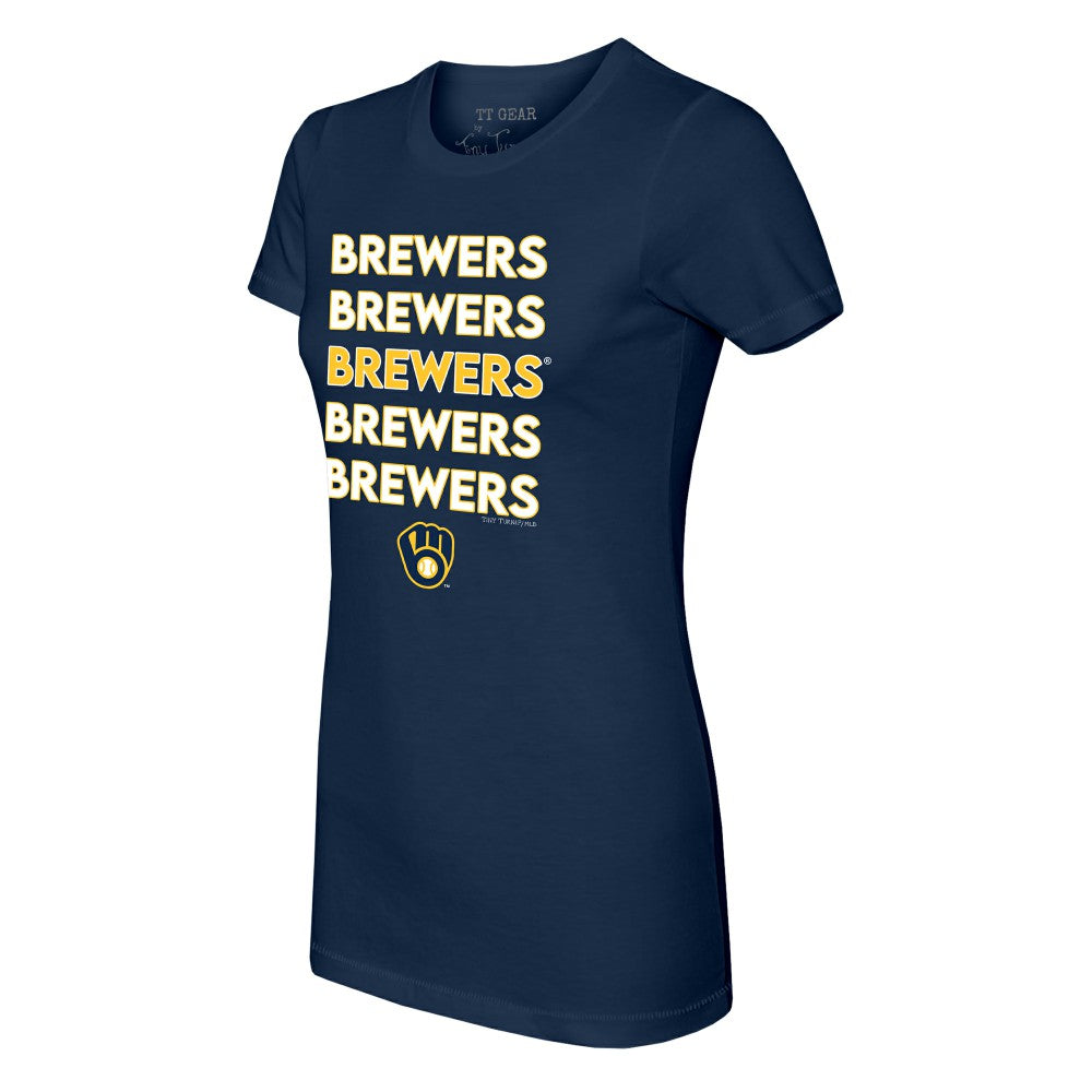 Milwaukee Brewers Tiny Turnip Women's Stacked T-Shirt | MLB Outlet