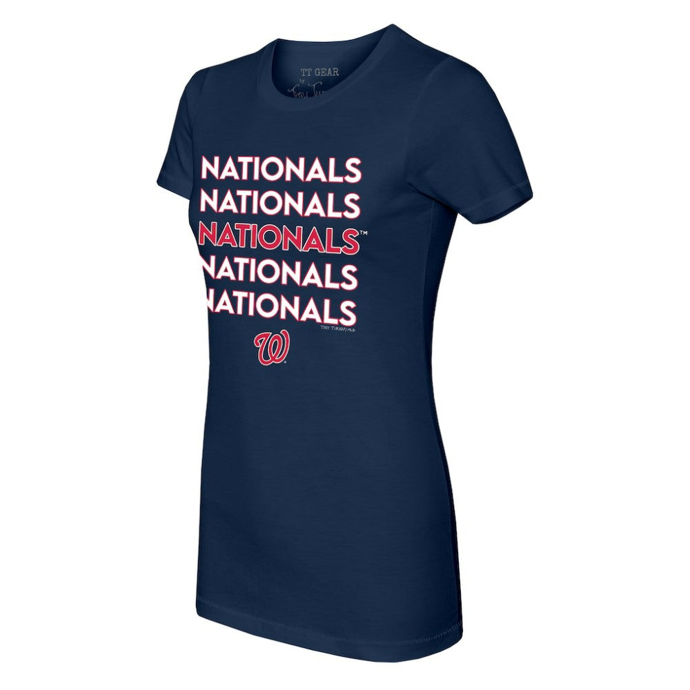 Washington Nationals Tiny Turnip Women's Stacked T-Shirt | MLB Sale