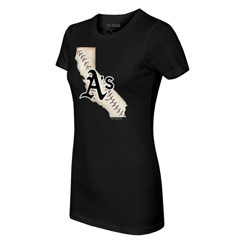Athletics Tiny Turnip Women's State Outline T-Shirt | MLB Discount