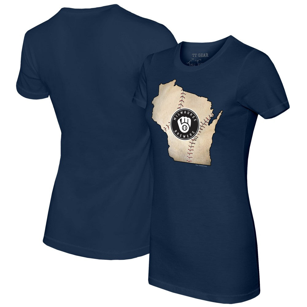 Milwaukee Brewers Tiny Turnip Women's State Outline T-Shirt | MLB For sale