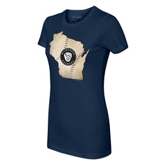 Milwaukee Brewers Tiny Turnip Women's State Outline T-Shirt | MLB For sale