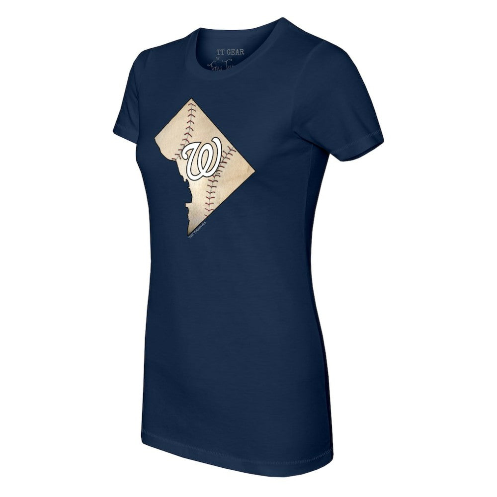 Washington Nationals Tiny Turnip Women's State Outline T-Shirt | MLB Discount