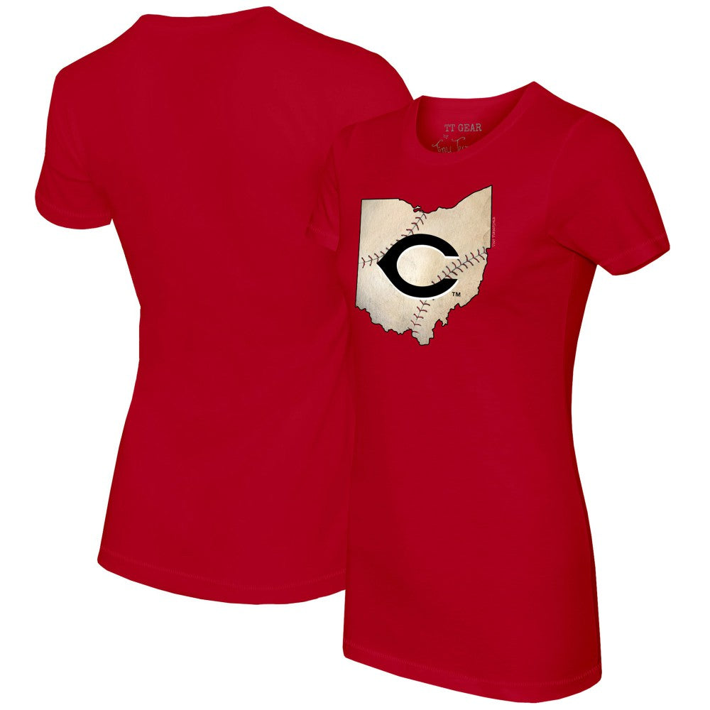Cincinnati Reds Tiny Turnip Women's State Outline T-Shirt | MLB US