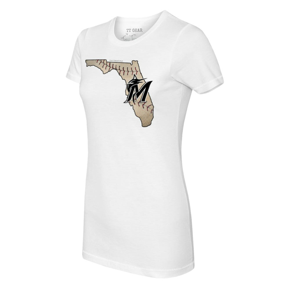 Miami Marlins Tiny Turnip Women's State Outline T-Shirt | MLB Online