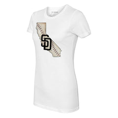 San Diego Padres Tiny Turnip Women's State Outline T-Shirt | MLB Sale