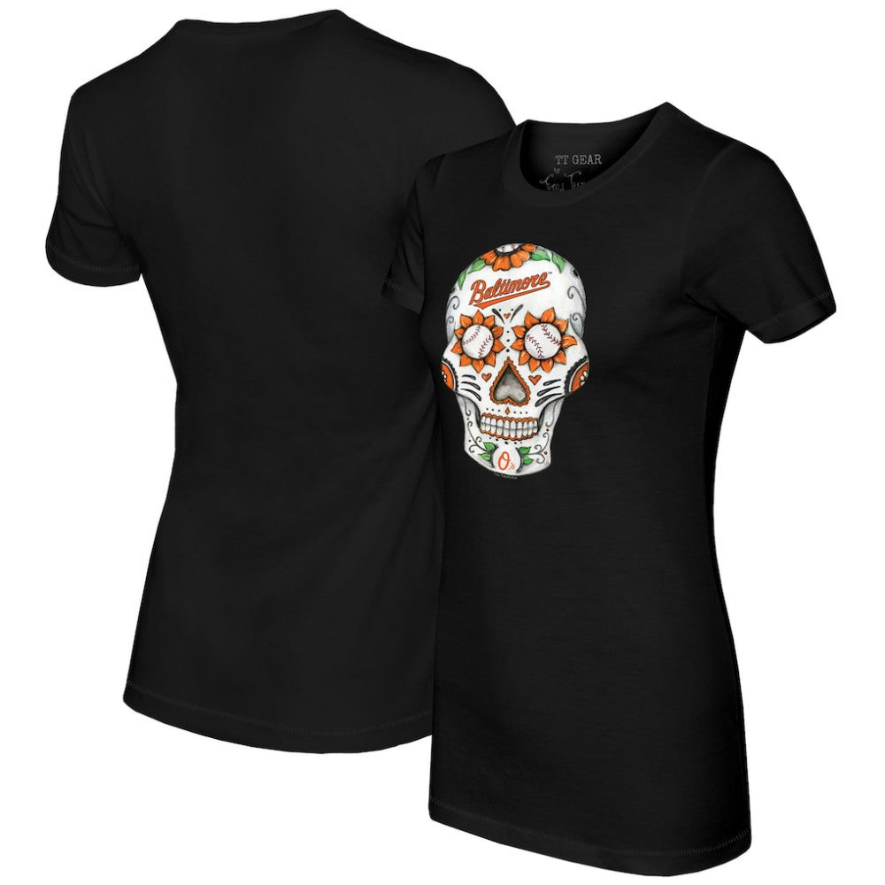 Baltimore Orioles Tiny Turnip Women's Sugar Skull T-Shirt | MLB Discount