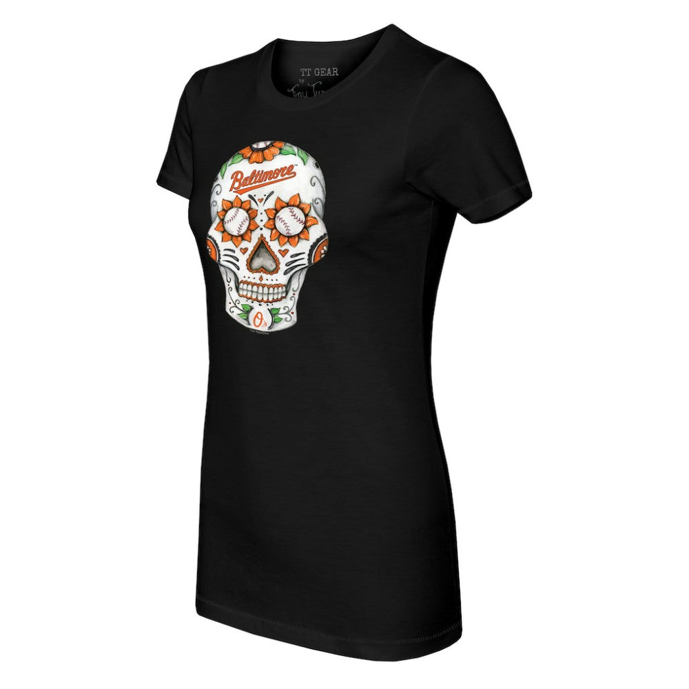 Baltimore Orioles Tiny Turnip Women's Sugar Skull T-Shirt | MLB Discount