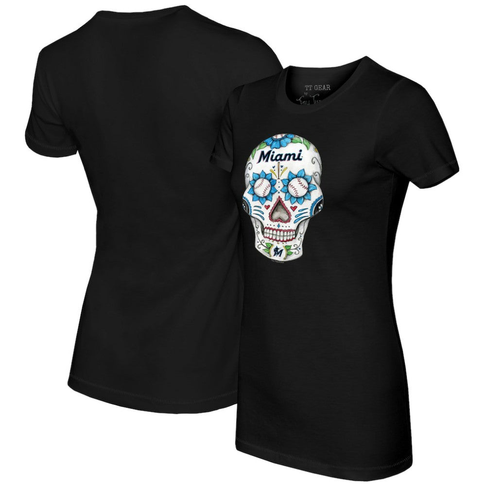 Miami Marlins Tiny Turnip Women's Sugar Skull T-Shirt | MLB US