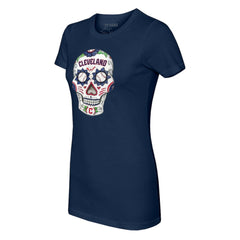 Cleveland Guardians Tiny Turnip Women's Sugar Skull T-Shirt | MLB US