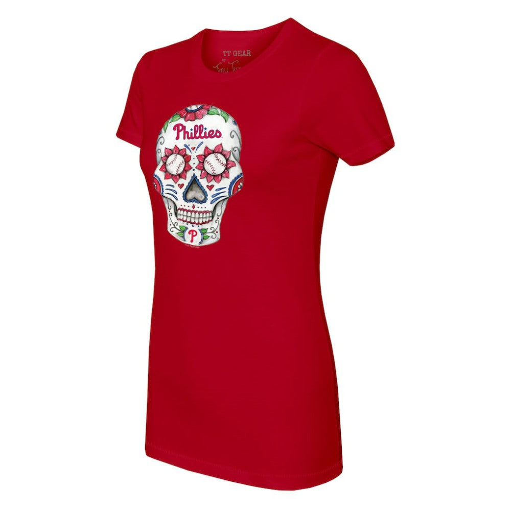 Philadelphia Phillies Tiny Turnip Women's Sugar Skull T-Shirt | MLB Near me