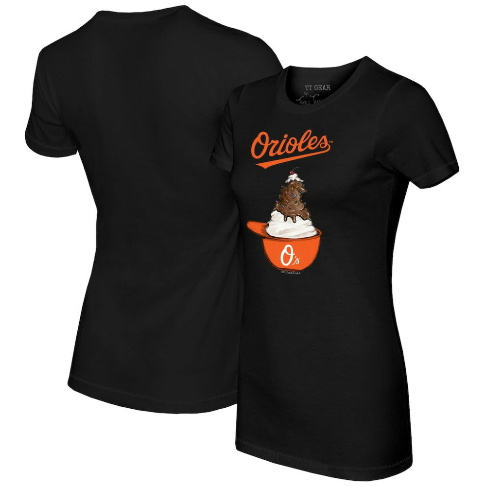 Baltimore Orioles Tiny Turnip Women's Sundae Helmet T-Shirt | MLB Online