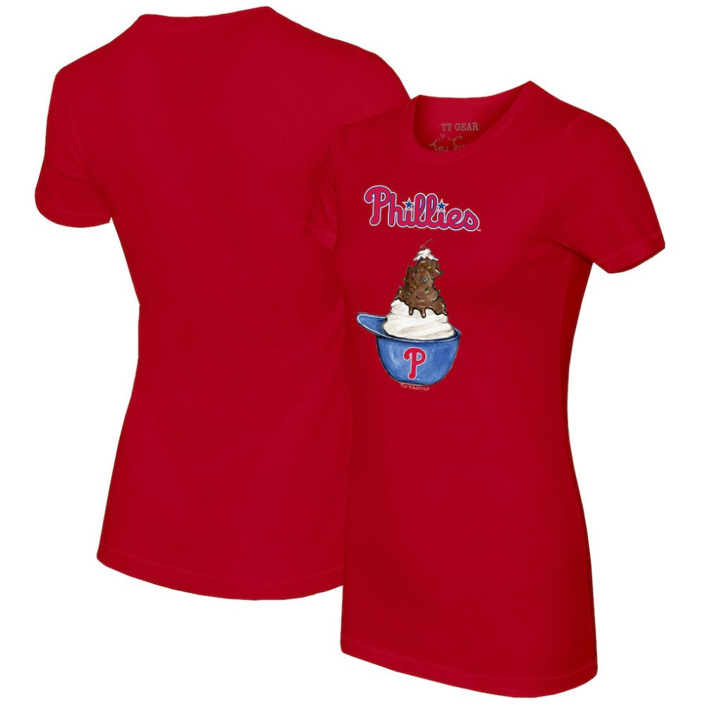Philadelphia Phillies Tiny Turnip Women's Sundae Helmet T-Shirt | MLB Sale