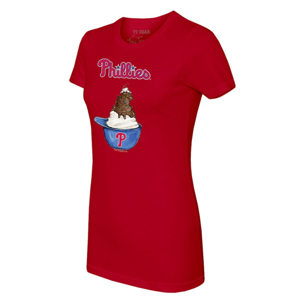 Philadelphia Phillies Tiny Turnip Women's Sundae Helmet T-Shirt | MLB Sale
