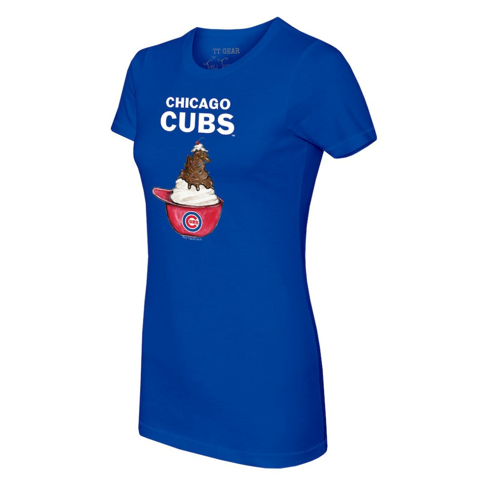 Chicago Cubs Tiny Turnip Women's Sundae Helmet T-Shirt | MLB US