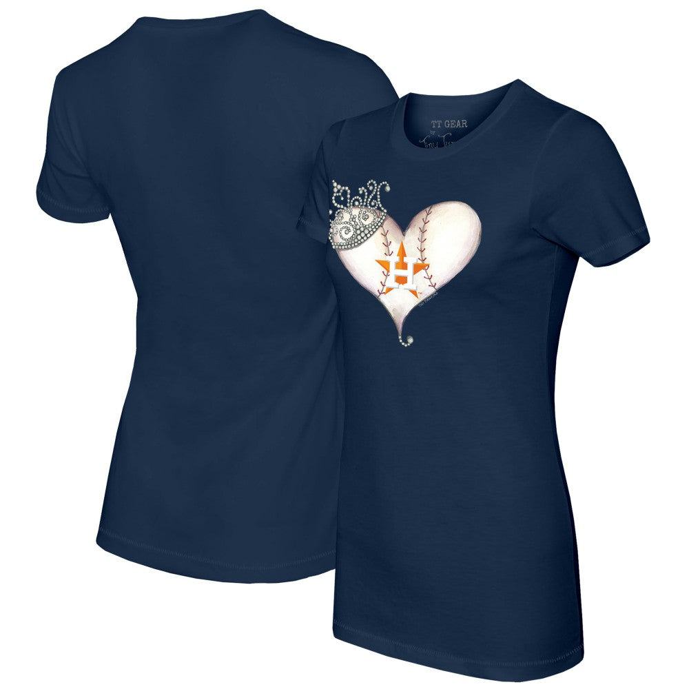 Houston Astros Tiny Turnip Women's Tiara Heart T-Shirt | MLB Outlet