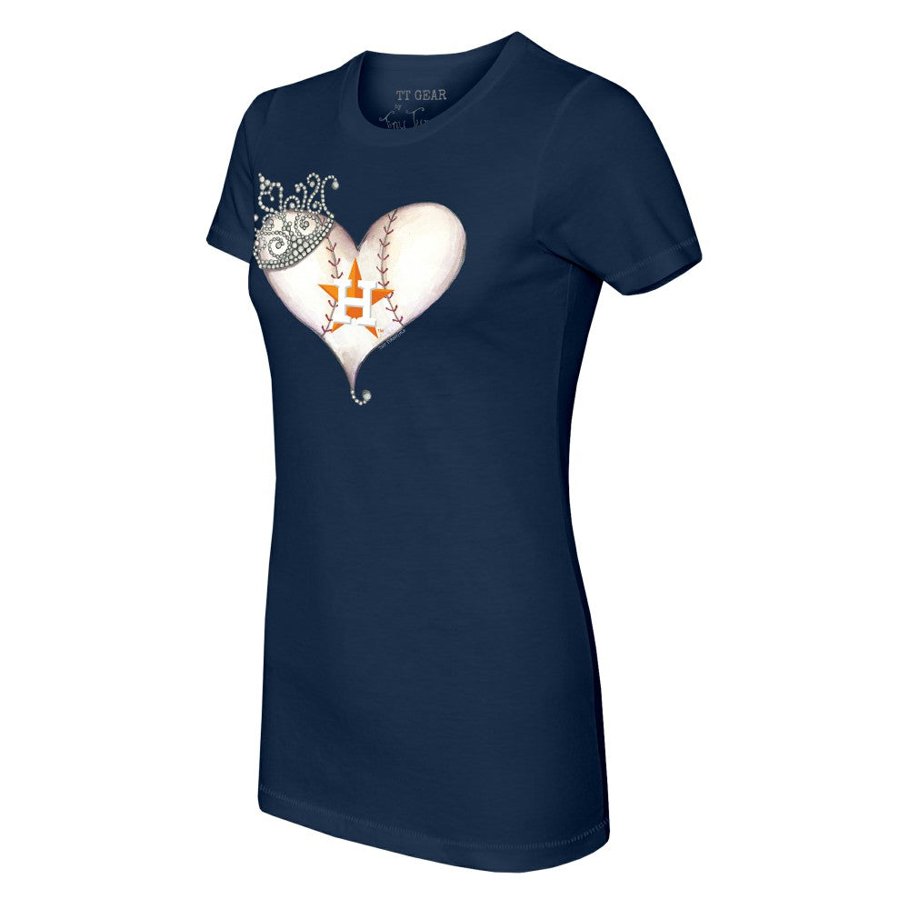 Houston Astros Tiny Turnip Women's Tiara Heart T-Shirt | MLB Outlet
