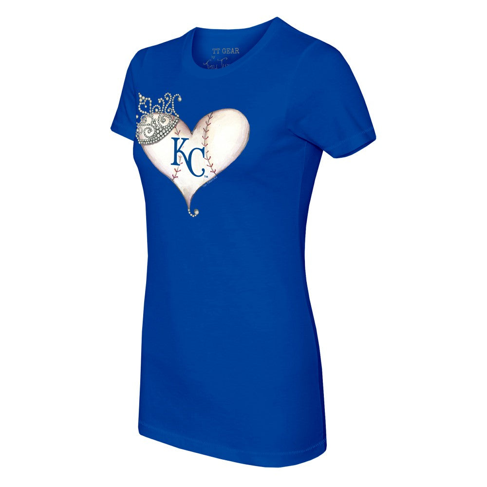 Kansas City Royals Tiny Turnip Women's Tiara Heart T-Shirt | MLB Outlet