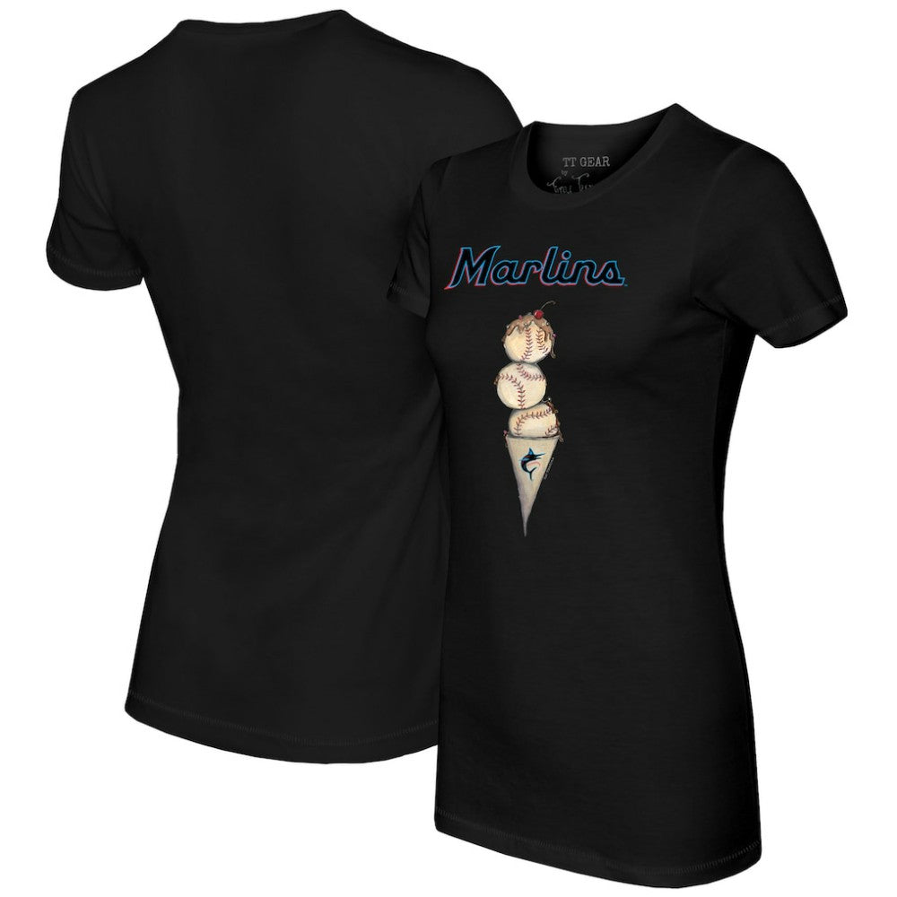 Miami Marlins Tiny Turnip Women's Triple Scoop T-Shirt | MLB Sale