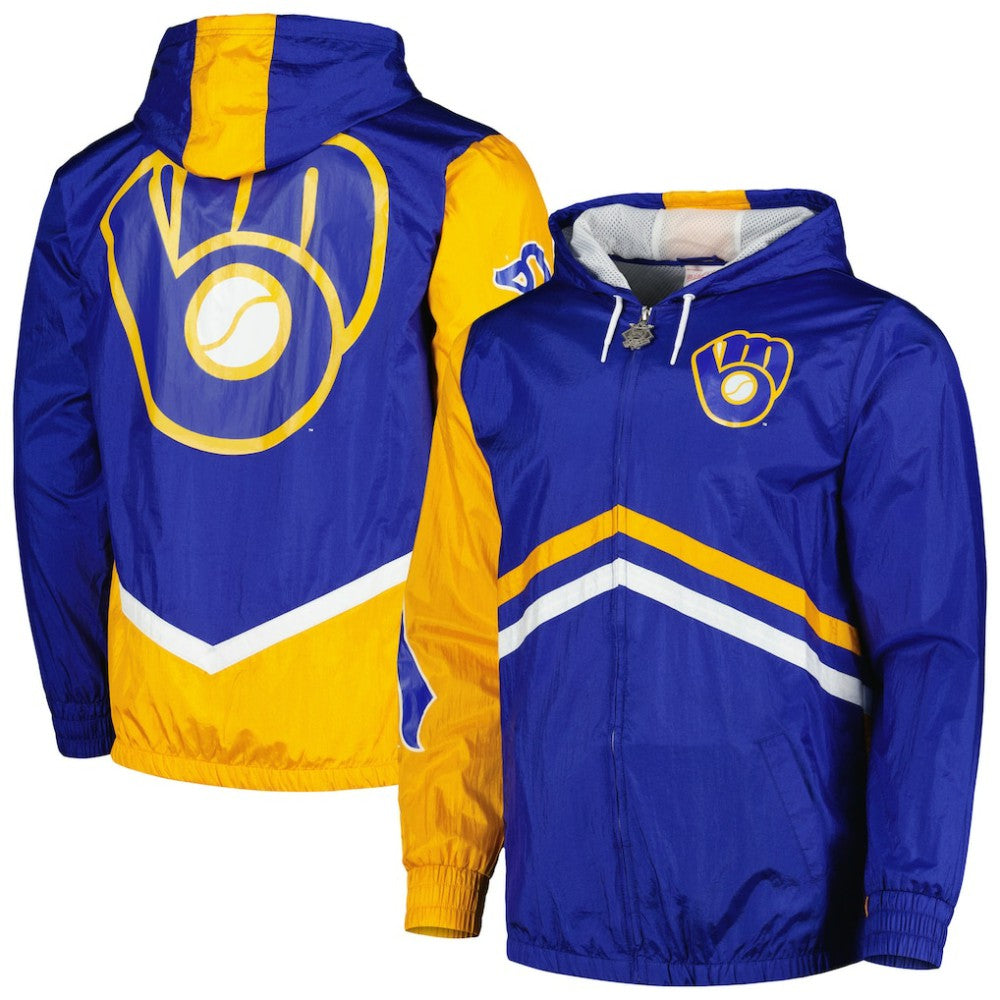 Milwaukee Brewers Mitchell & Ness Undeniable Full-Zip Hoodie Windbreaker Jacket | MLB New