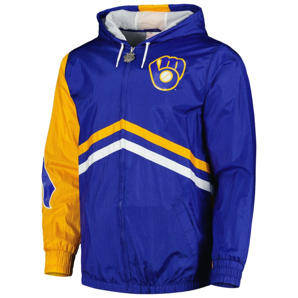 Milwaukee Brewers Mitchell & Ness Undeniable Full-Zip Hoodie Windbreaker Jacket | MLB New