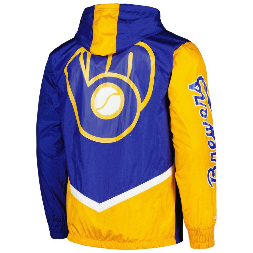 Milwaukee Brewers Mitchell & Ness Undeniable Full-Zip Hoodie Windbreaker Jacket | MLB New