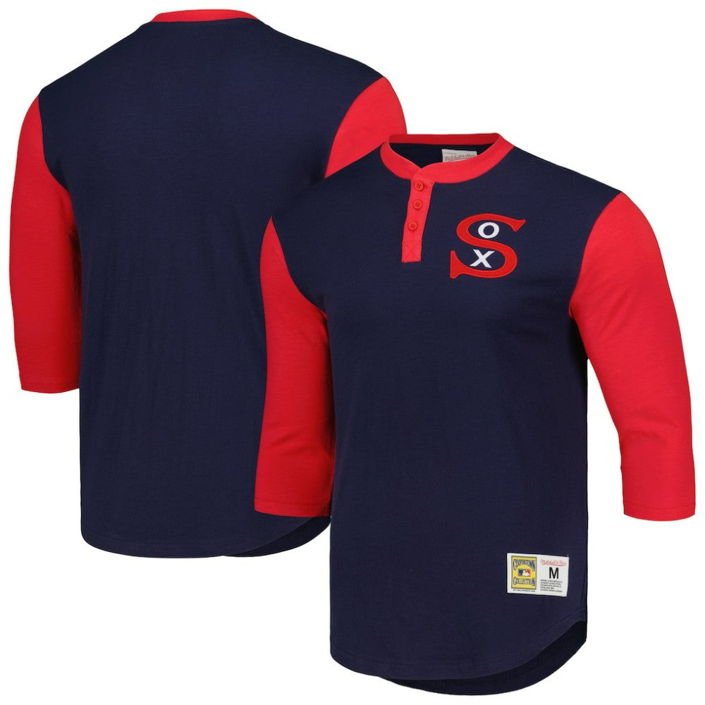Chicago White Sox Mitchell & Ness Cooperstown Collection Legendary Slub Henley 3/4-Sleeve T-Shirt | MLB Discount