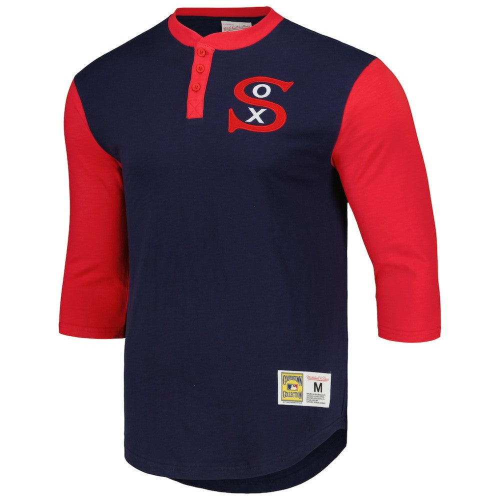 Chicago White Sox Mitchell & Ness Cooperstown Collection Legendary Slub Henley 3/4-Sleeve T-Shirt | MLB Discount