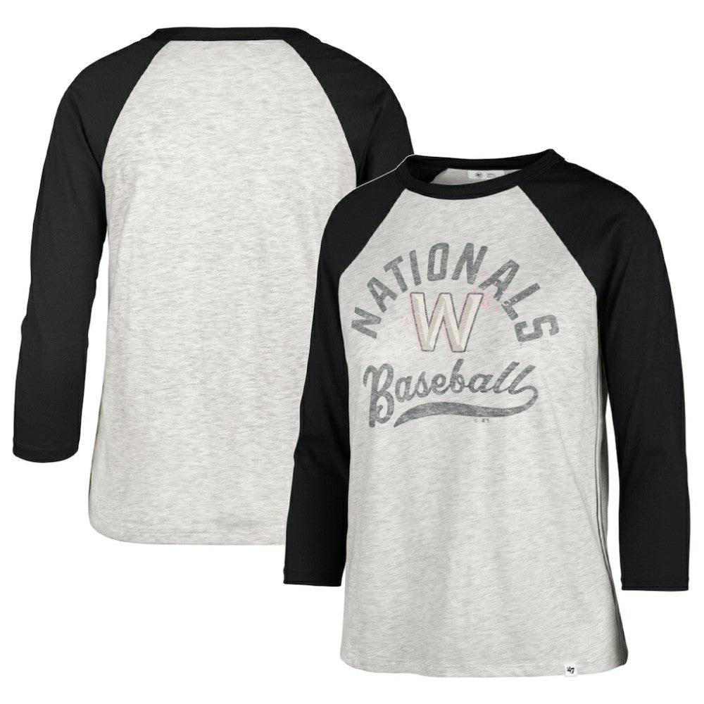 Washington Nationals '47 Women's City Connect Retro Daze Ava Raglan 3/4-Sleeve T-Shirt | MLB Sale