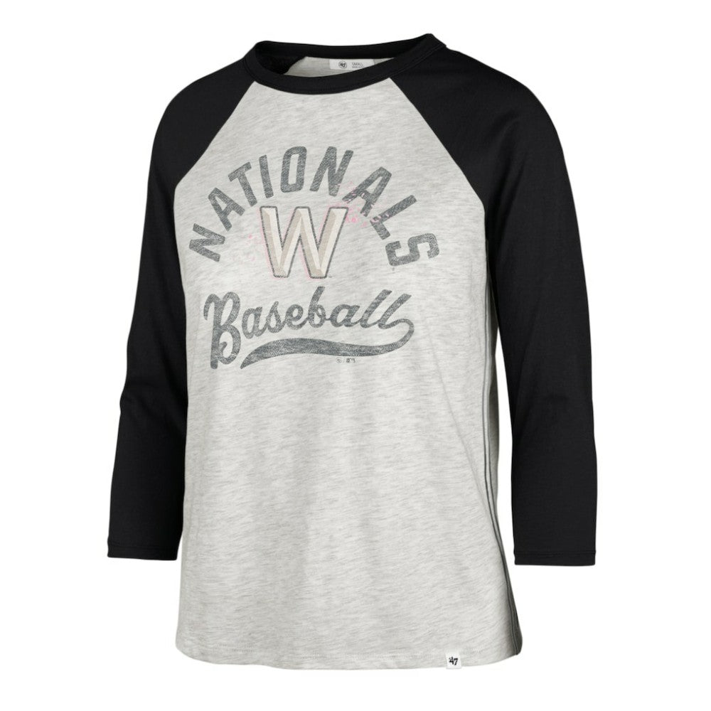 Washington Nationals '47 Women's City Connect Retro Daze Ava Raglan 3/4-Sleeve T-Shirt | MLB Sale
