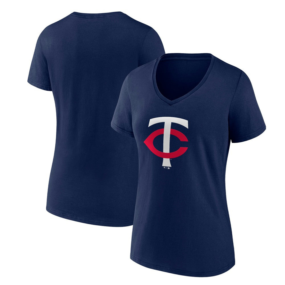 Minnesota Twins Women's Core Official Primary Logo V-Neck T-Shirt | MLB Outlet
