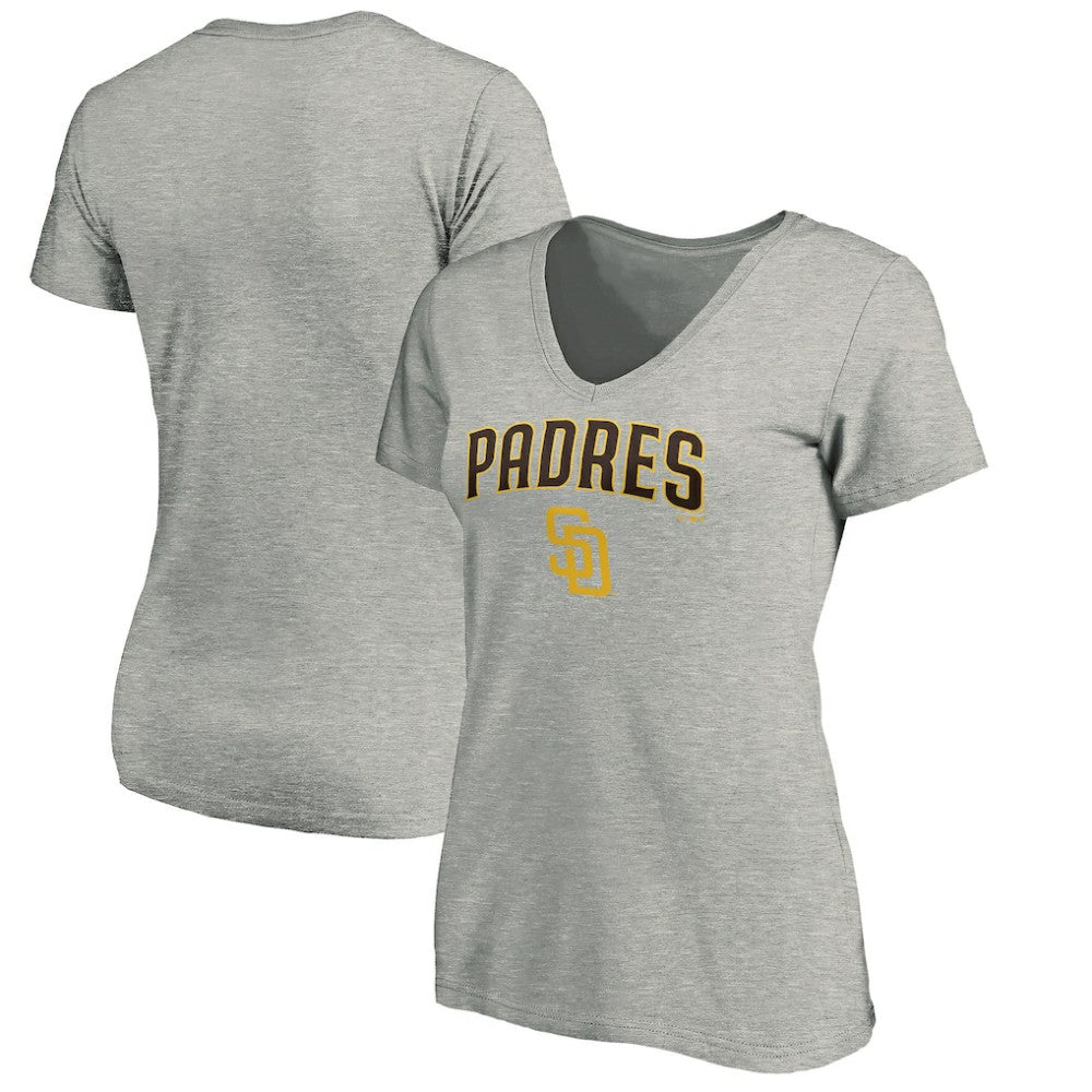 San Diego Padres Women's Core Team Lock Up Wordmark V-Neck T-Shirt | MLB For sale