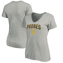 San Diego Padres Women's Core Team Lock Up Wordmark V-Neck T-Shirt | MLB For sale