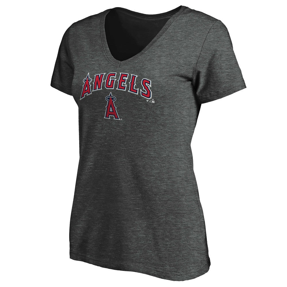 Los Angeles Angels Women's Core Team Lock Up V-Neck T-Shirt | MLB Outlet