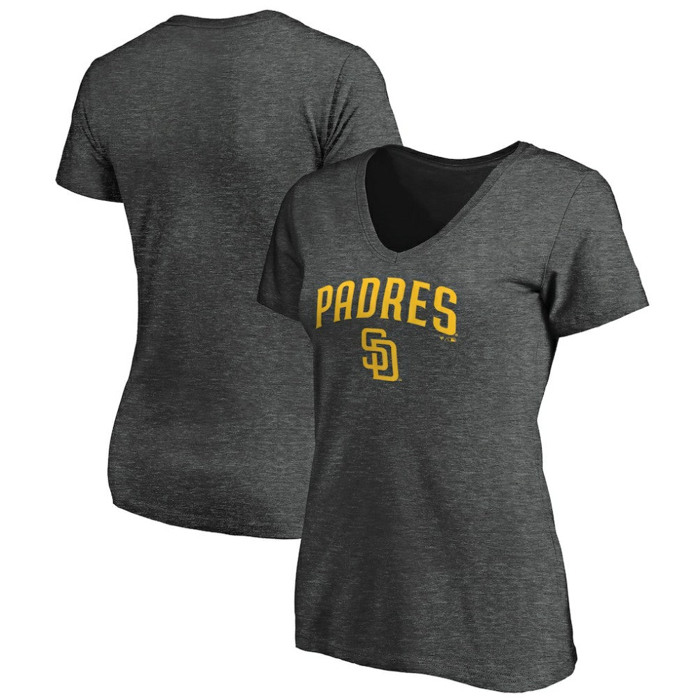 San Diego Padres Women's Core Team Lock Up Wordmark V-Neck T-Shirt | MLB For sale