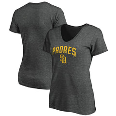 San Diego Padres Women's Core Team Lock Up Wordmark V-Neck T-Shirt | MLB For sale