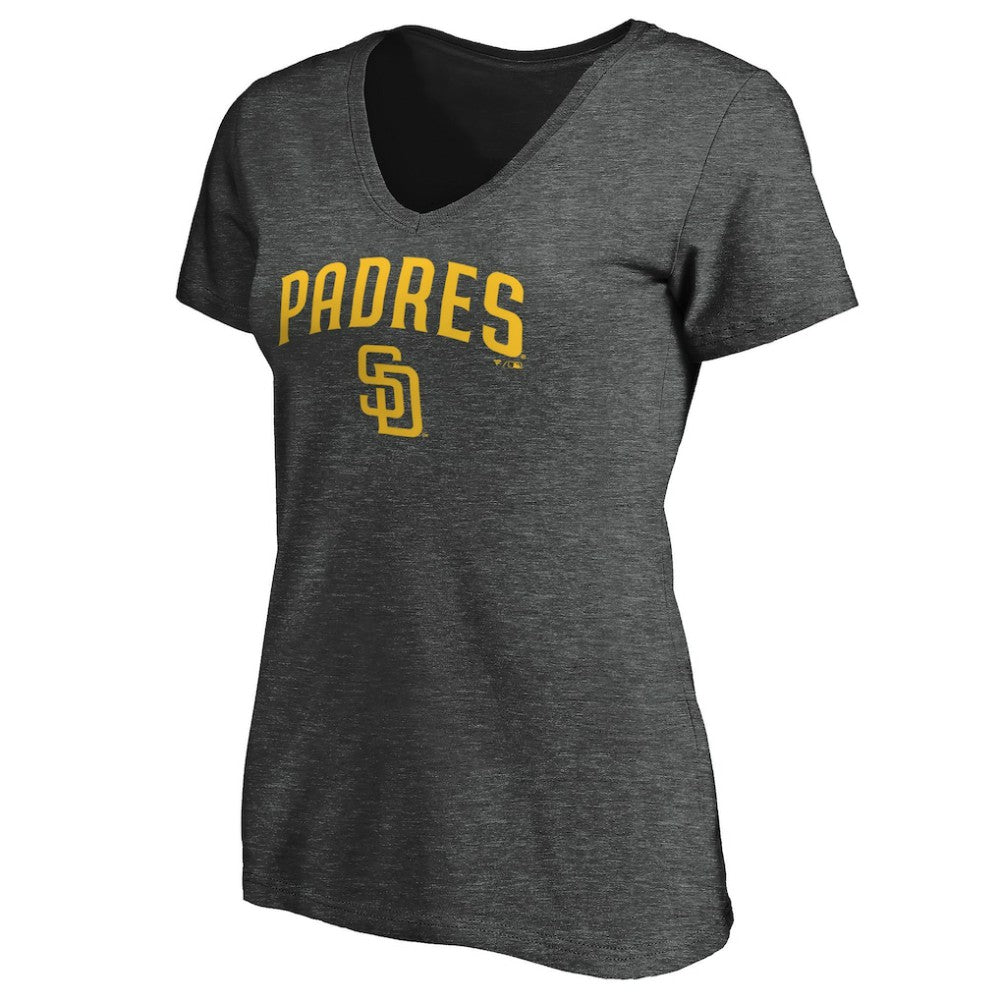 San Diego Padres Women's Core Team Lock Up Wordmark V-Neck T-Shirt | MLB For sale