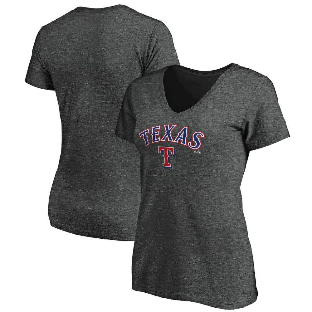 Texas Rangers Women's Core Team Lock Up Wordmark V-Neck T-Shirt | MLB Online