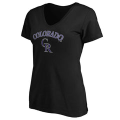 Colorado Rockies Women's Core Team Lock Up V-Neck T-Shirt | MLB Outlet
