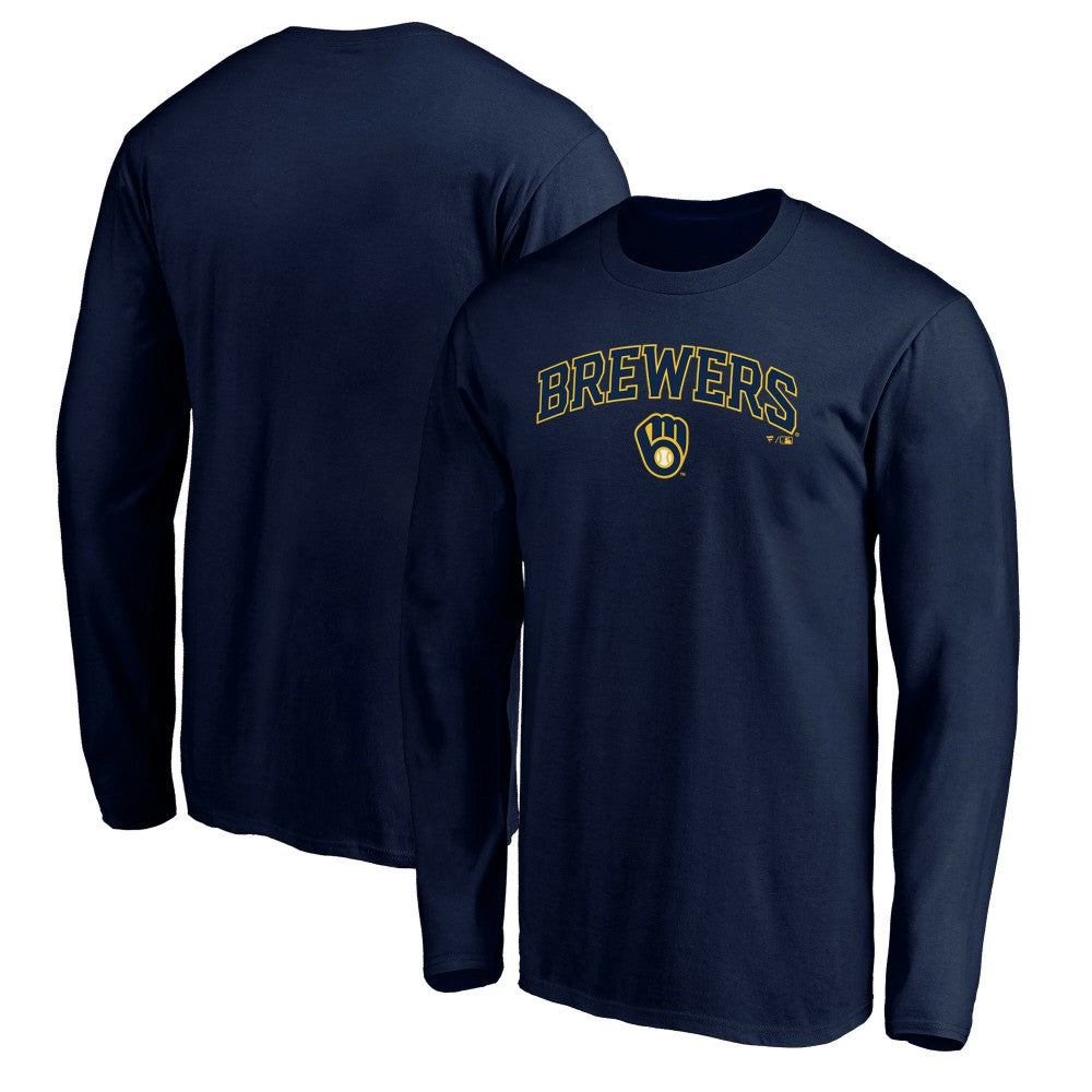 Milwaukee Brewers Team Lock Up Wordmark Long Sleeve T-Shirt | MLB Shop