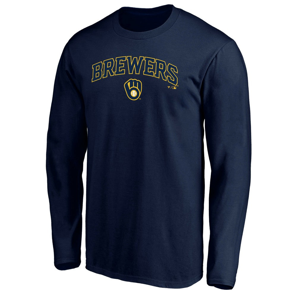 Milwaukee Brewers Team Lock Up Wordmark Long Sleeve T-Shirt | MLB Shop