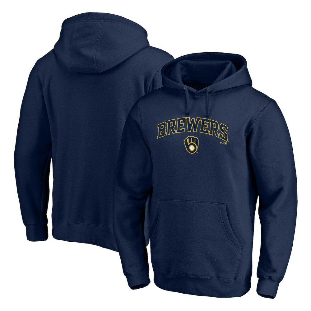 Milwaukee Brewers Team Lock Up Wordmark Pullover Hoodie | MLB Outlet
