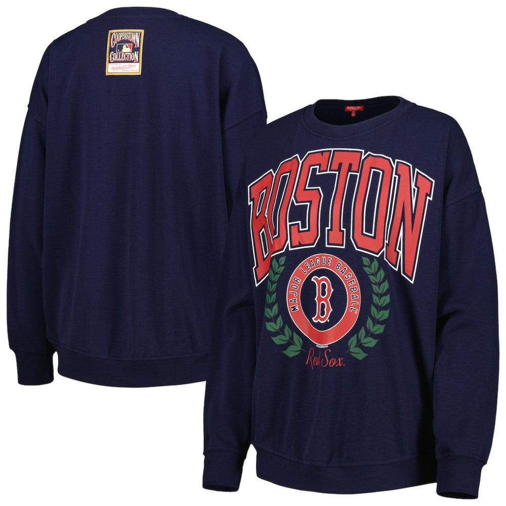 Boston Red Sox Mitchell & Ness Women's Logo Lt 2.0 Pullover Sweatshirt | MLB On Sale