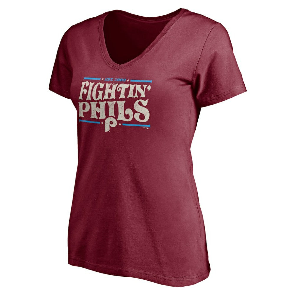 Philadelphia Phillies Women's Fightin' Phils V-Neck T-Shirt | MLB New