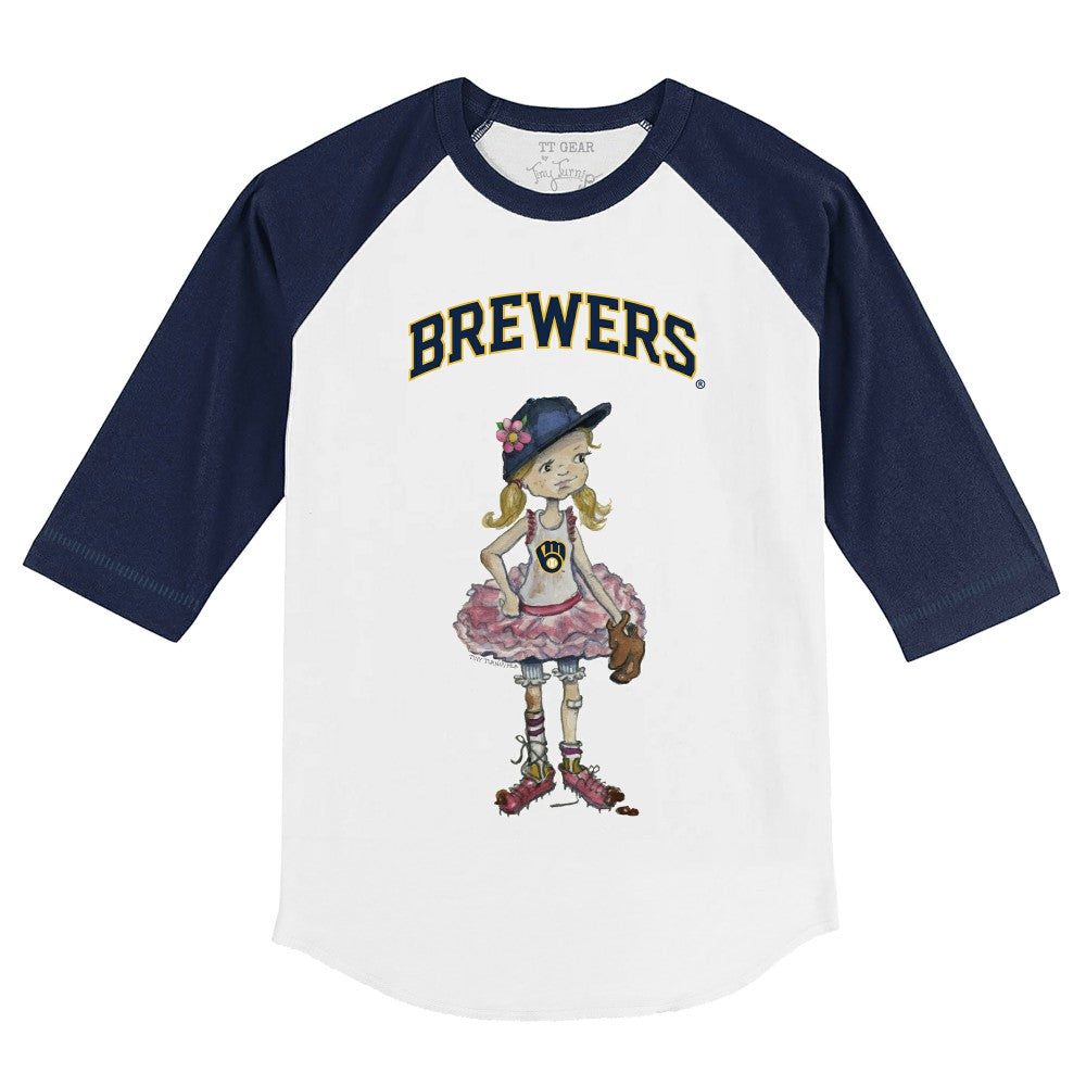 Milwaukee Brewers Tiny Turnip Youth Babes 3/4-Sleeve Raglan T-Shirt | MLB Sale