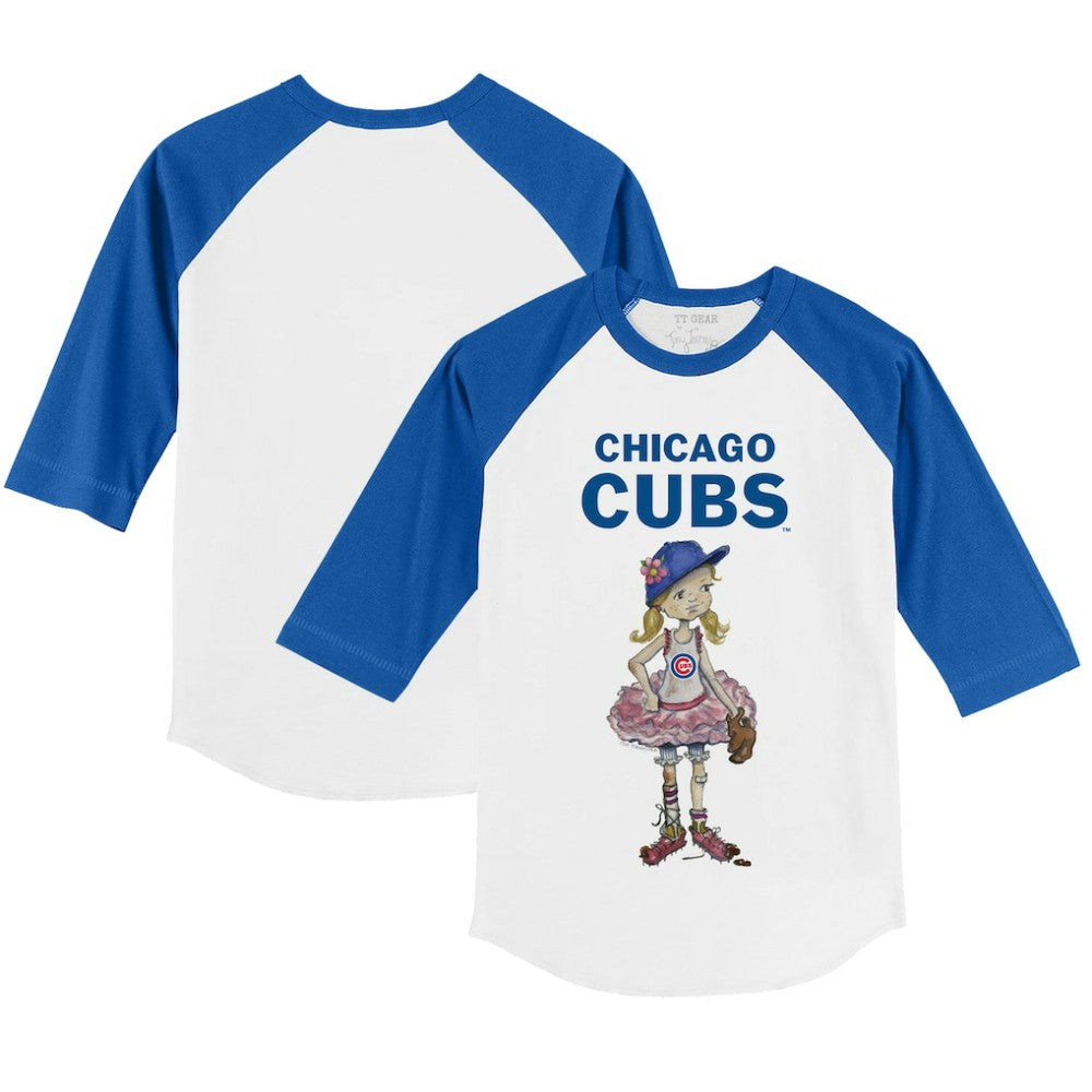 Chicago Cubs Tiny Turnip Youth Babes 3/4-Sleeve Raglan T-Shirt | MLB New