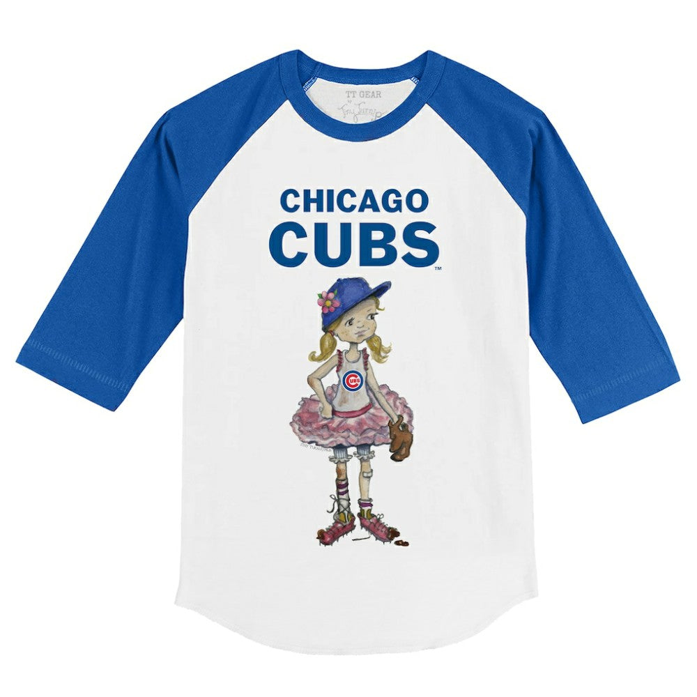 Chicago Cubs Tiny Turnip Youth Babes 3/4-Sleeve Raglan T-Shirt | MLB New
